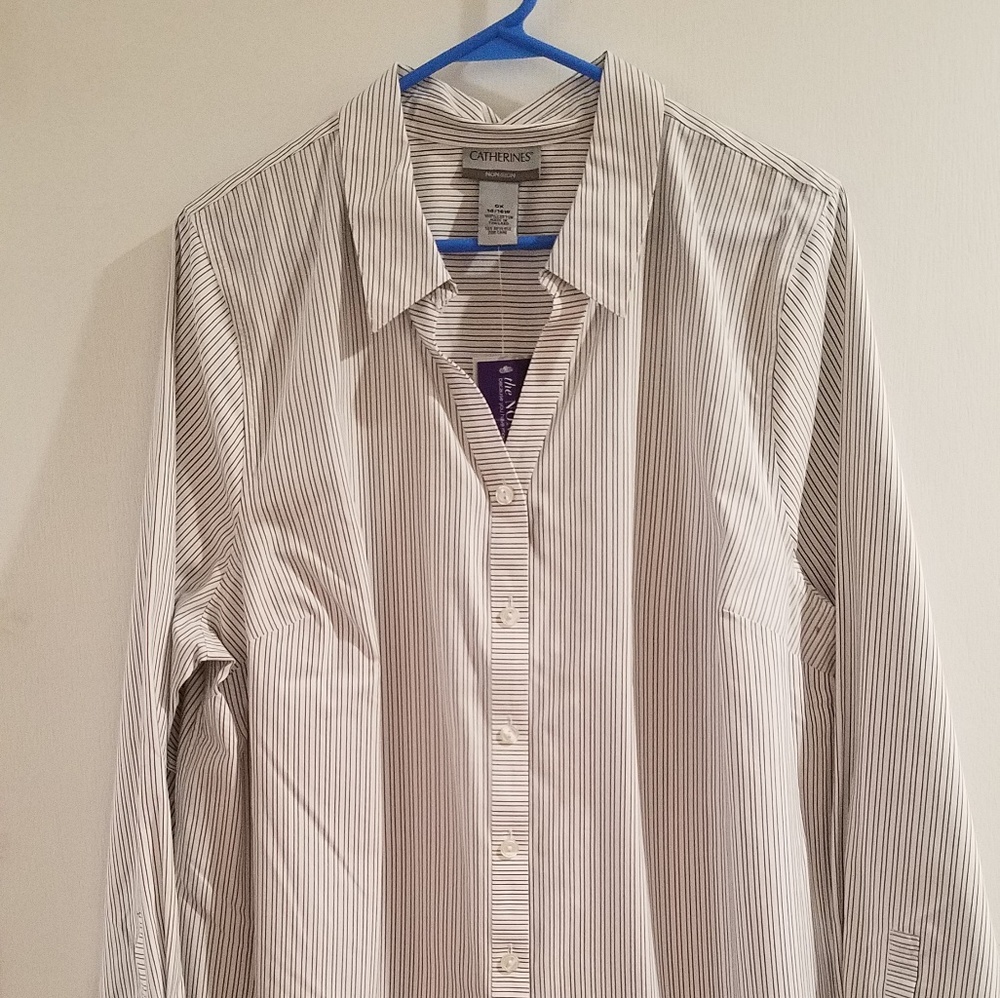 Catherines Striped Dress Shirt-14/16